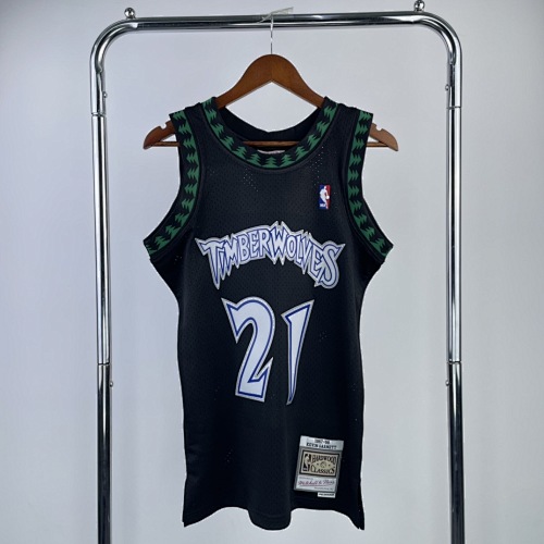 Minnesota Timberwolves #21 Retro Edition Black 98 Season Basketball Jersey