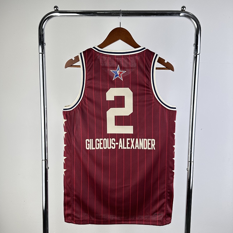 Shai Gilgeous-Alexander #2 All-Star Red 24 Season Basketball Jersey view 2