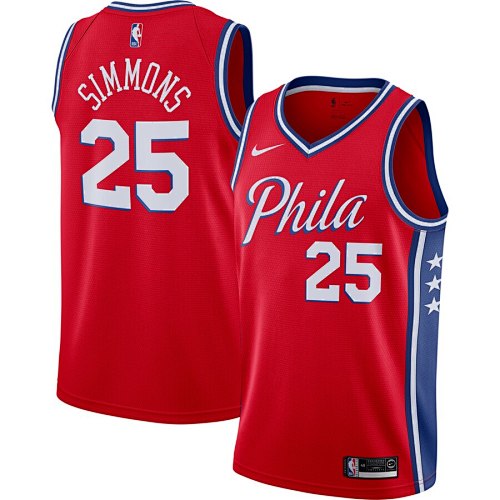 Philadelphia 76ers Fan Edition Red Basketball Jersey