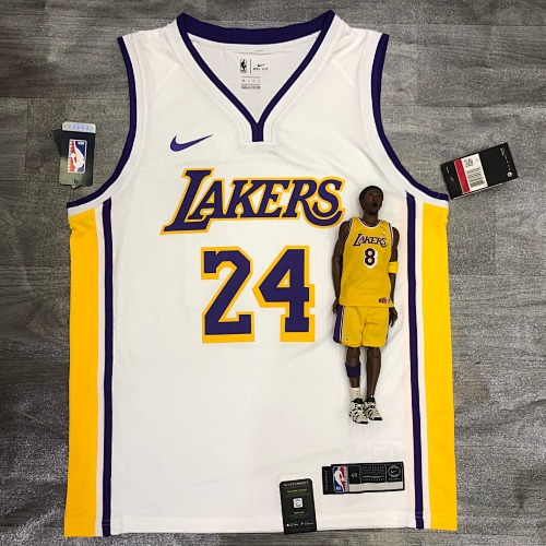 Los Angeles Lakers #24 White Basketball Jersey