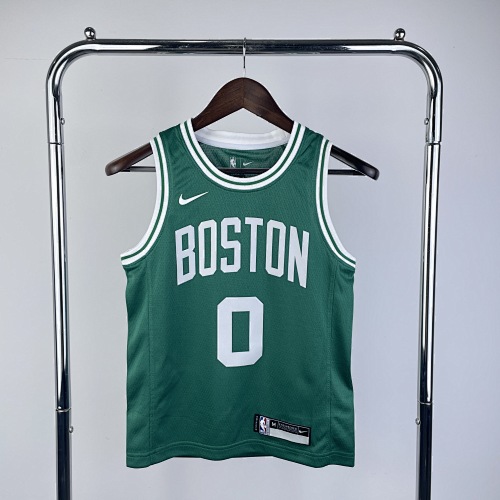 Boston Celtics Jayson Tatum #0 Green Kids Basketball Jersey