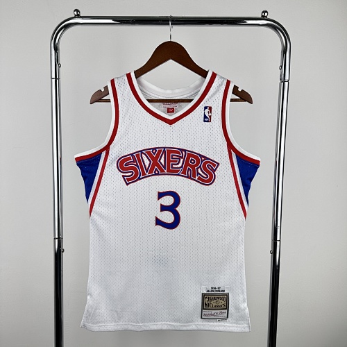 Philadelphia 76ers #3 Retro Edition White 97 Season Basketball Jersey