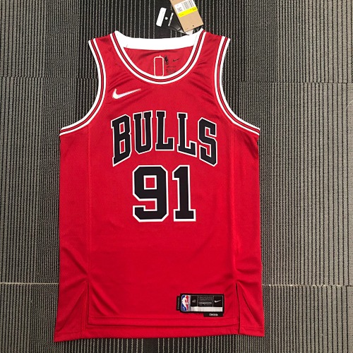Chicago Bulls #91 Red Basketball Jersey