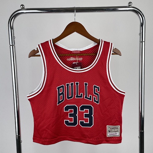 Chicago Bulls Scottie Pippen #33 Retro Edition Red Women's Basketball Jersey