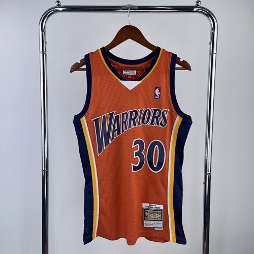 Golden State Warriors Stephen Curry #30 Retro Edition Orange 10 Season Basketball Jersey