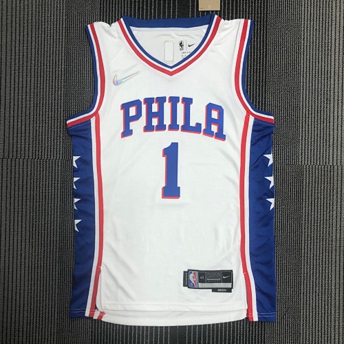 Philadelphia 76ers James Harden #1 White Basketball Jersey
