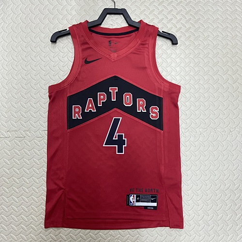 Toronto Raptors #4 Away Red 23 Season Basketball Jersey
