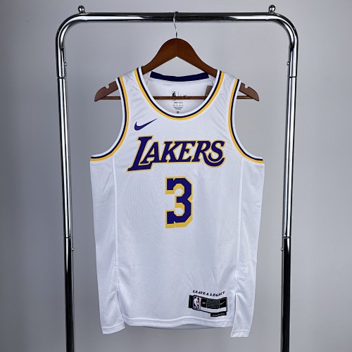 Los Angeles Lakers #3 White 23 Season Basketball Jersey