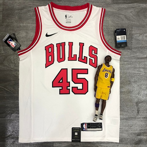 Chicago Bulls Michael Jordan #45 White Basketball Jersey