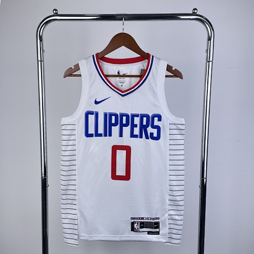 Los Angeles Clippers #0 Home White 23 Season Basketball Jersey