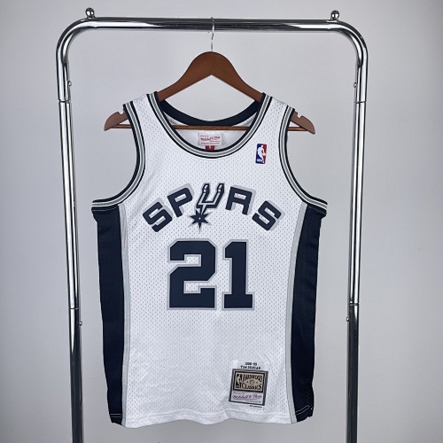 San Antonio Spurs #21 Retro Edition White 99 Season Basketball Jersey