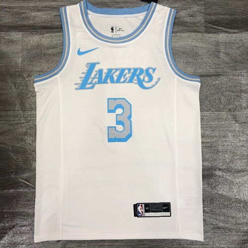 Los Angeles Lakers #3 Retro Edition Limited Edition White 21 Season Basketball Jersey