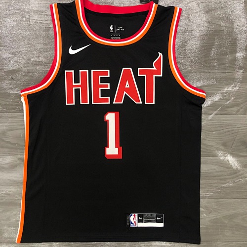Miami Heat #1 Retro Edition Black 18 Season Basketball Jersey