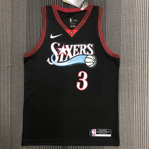 Philadelphia 76ers Allen Iverson #3 Retro Edition Black Basketball Jersey