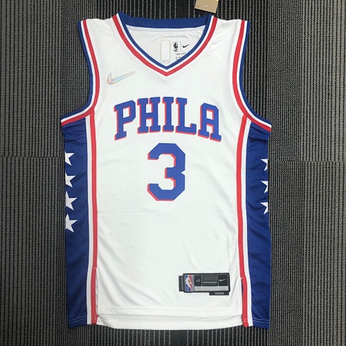 Philadelphia 76ers Allen Iverson #3 White Basketball Jersey