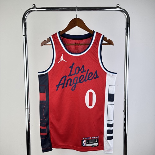 Los Angeles Clippers #0 Limited Edition Jumpman Red 25 Season Basketball Jersey