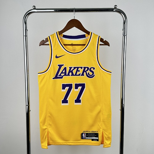 Los Angeles Lakers Luka Doncic #77 Yellow 23 Season Basketball Jersey