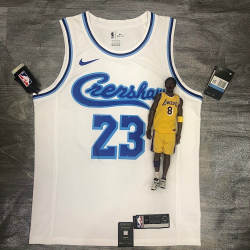 Los Angeles Lakers LeBron James #23 Retro Edition White Basketball Jersey