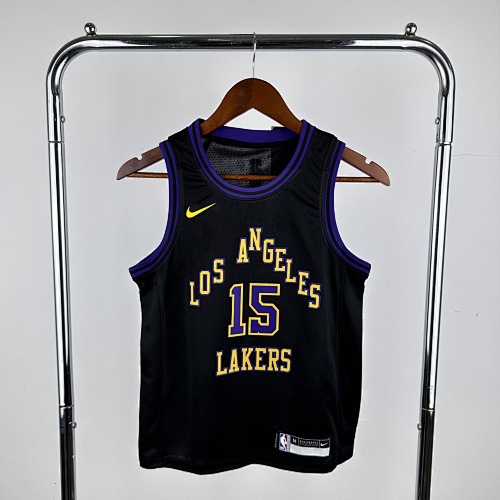 Los Angeles Lakers #15 City Edition Kids 24 Season Basketball Jersey