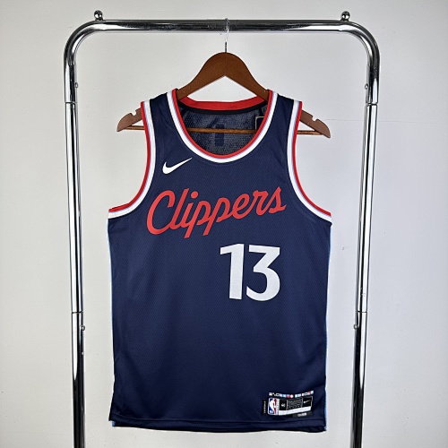 Los Angeles Clippers #13 Away Blue 25 Season Basketball Jersey