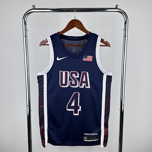 Stephen Curry #4 Blue Basketball Jersey