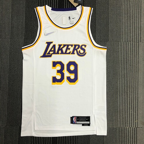Los Angeles Lakers #39 White Basketball Jersey