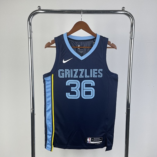 Memphis Grizzlies #36 Away Blue 23 Season Basketball Jersey