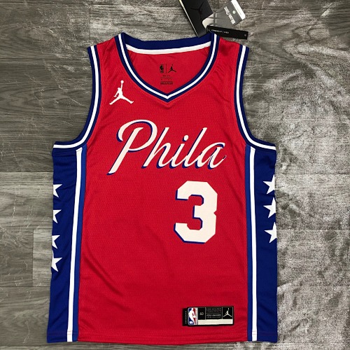 Philadelphia 76ers Allen Iverson #3 Red 21 Season Basketball Jersey