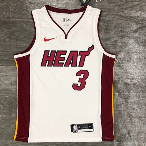 Miami Heat #3 White Basketball Jersey
