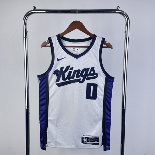 Sacramento Kings #0 Home White 24 Season Basketball Jersey