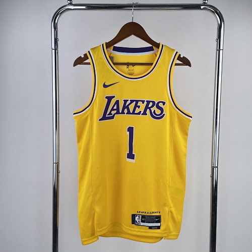 Los Angeles Lakers #1 Yellow Basketball Jersey