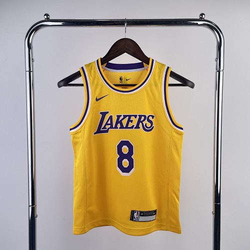 Los Angeles Lakers #8 Yellow Kids Basketball Jersey