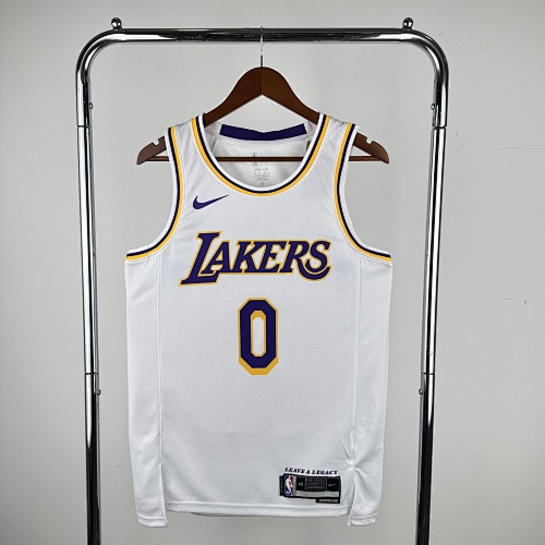 Los Angeles Lakers #0 White 23 Season Basketball Jersey