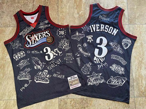 Philadelphia 76ers Retro Edition Fan Edition Black Basketball Jersey