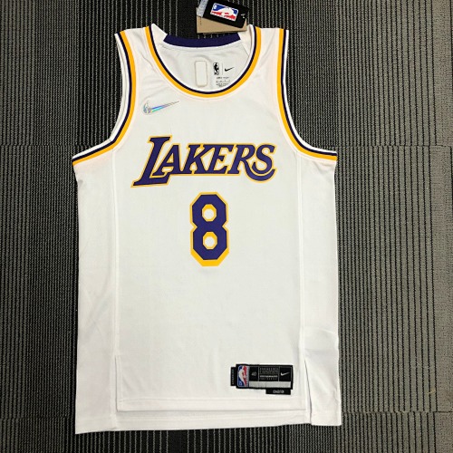 Los Angeles Lakers #8 White Basketball Jersey