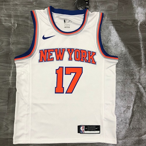 New York Knicks #17 White Basketball Jersey