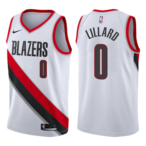 Portland Trail Blazers Damian Lillard Player Edition White Basketball Jersey