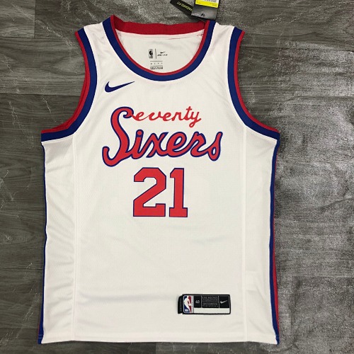 Philadelphia 76ers Joel Embiid #21 Retro Edition Limited Edition 21 Season Basketball Jersey