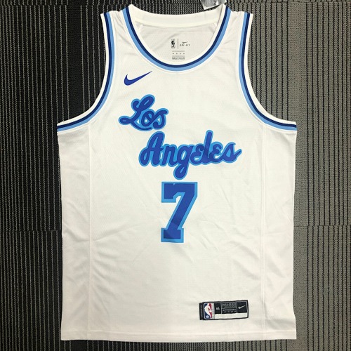 Los Angeles Lakers #7 White Basketball Jersey