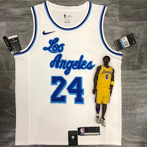 Los Angeles Lakers #24 Retro Edition White Basketball Jersey