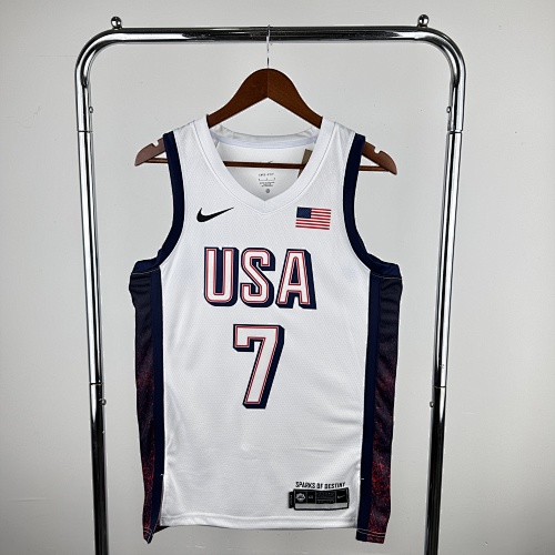 Kevin Durant #7 White Basketball Jersey