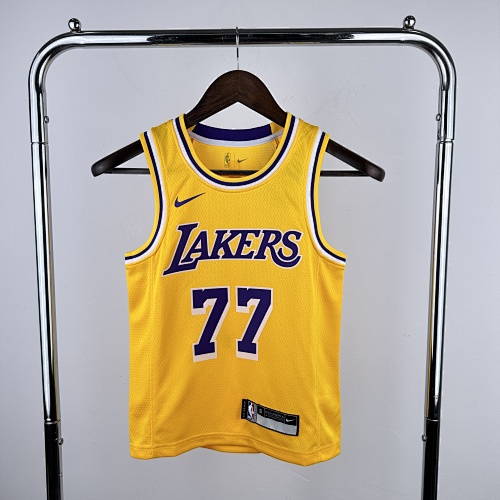 Los Angeles Lakers Luka Doncic #77 Yellow Kids 23 Season Basketball Jersey