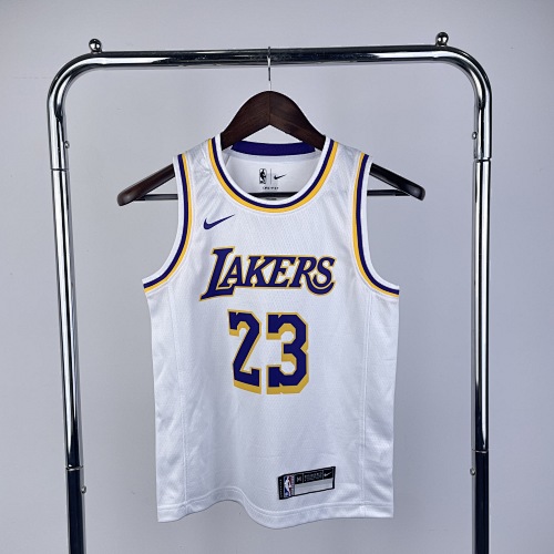 Los Angeles Lakers LeBron James #23 White Kids Basketball Jersey