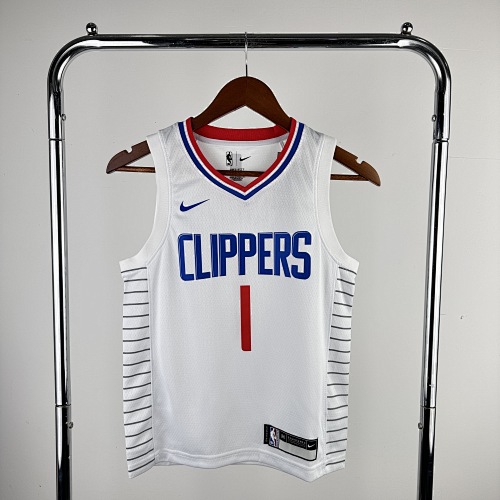 Los Angeles Clippers James Harden #1 White Kids Basketball Jersey