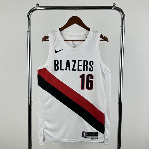 Portland Trail Blazers Yang Hansen #16 Home White 26 Season Basketball Jersey