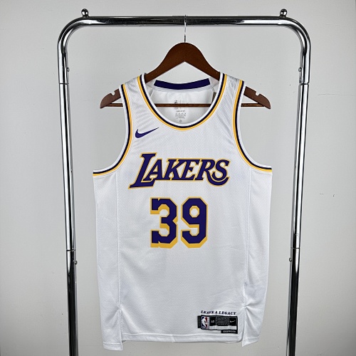 Los Angeles Lakers #39 White Basketball Jersey