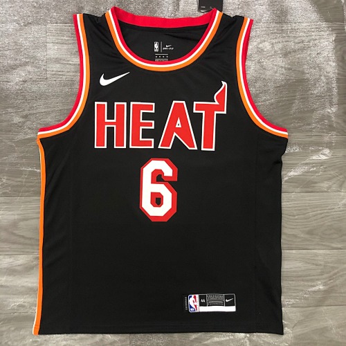 Miami Heat LeBron James #6 Retro Edition Black 18 Season Basketball Jersey