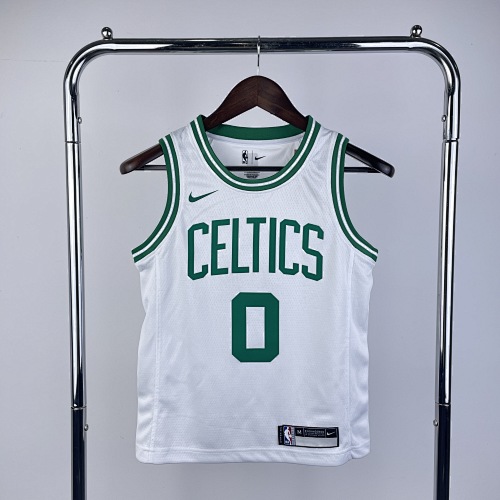 Boston Celtics Jayson Tatum #0 White Kids Basketball Jersey