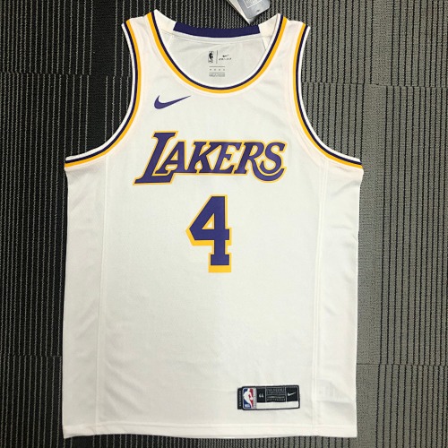 Los Angeles Lakers #4 White Basketball Jersey