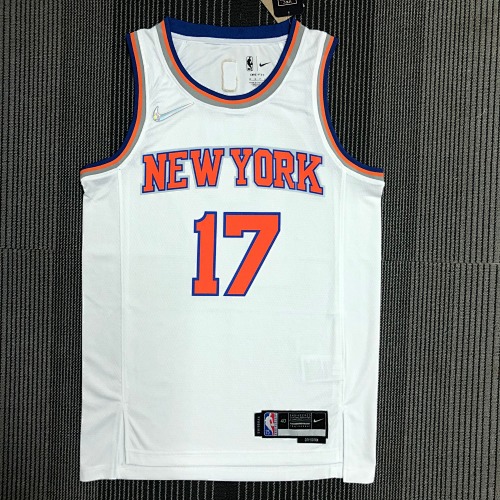 New York Knicks #17 White Basketball Jersey